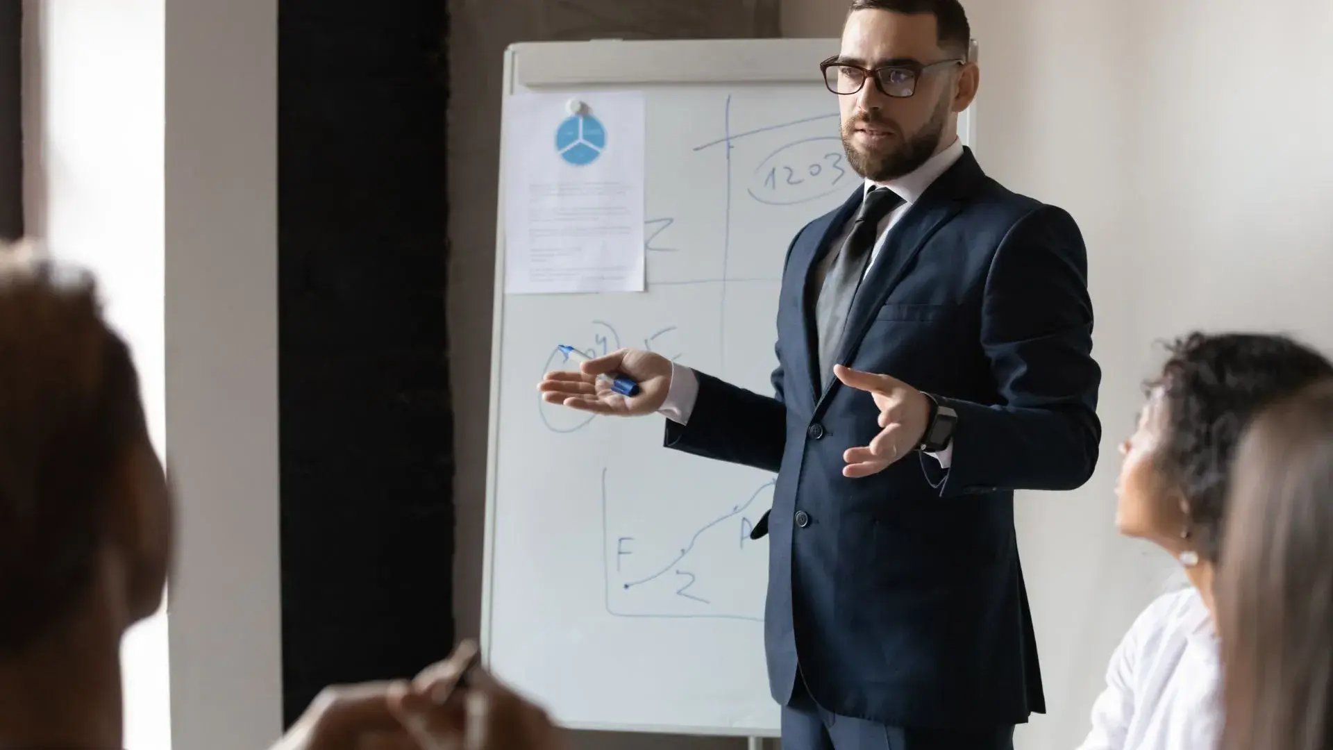 A man conducting a security awareness training session